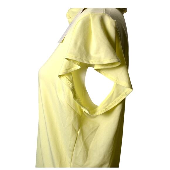 Walter Hagen Women's Polo Shirt UPF 50+ Flutter Sleeve Yellow Golf Top Stretch - Picture 2 of 9